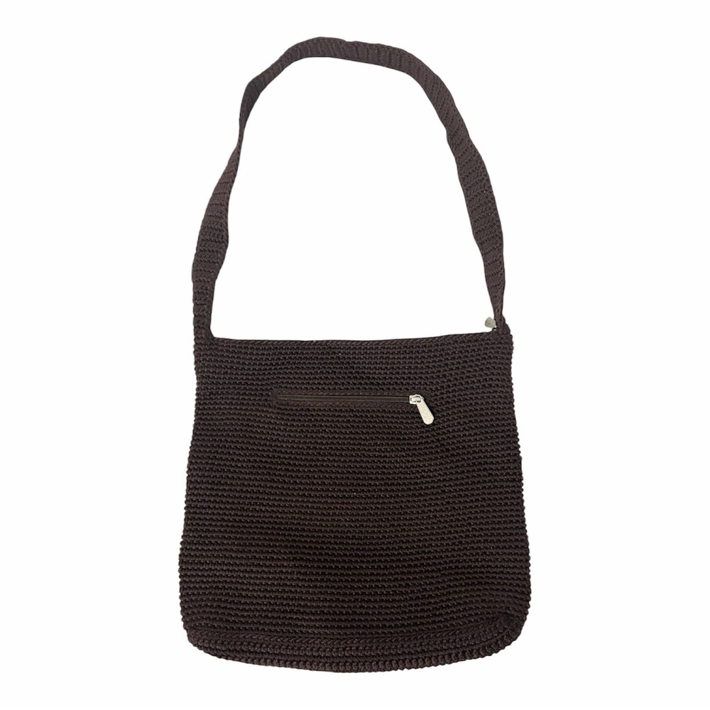 The Sak Original Classic Crochet Shoulder Bag Dark Brown Y2K Boho Purse EUC